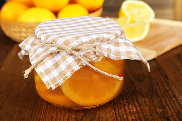 Confiture de citron savoureuse sur table close-up — Photo