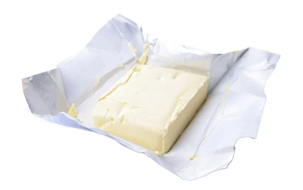 Leckere Butter isoliert auf weiß — Stockfoto