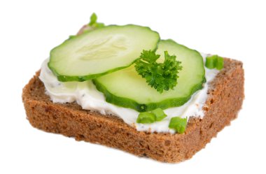 lezzetli kanepe üzerinde beyaz izole