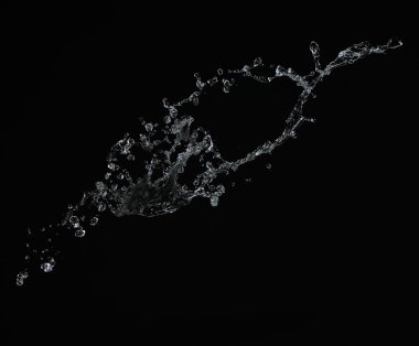 Siyah arkaplanda su sıçraması