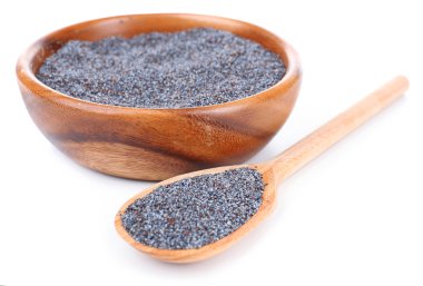 Beyaz üzerinde izole haşhaş tohumları