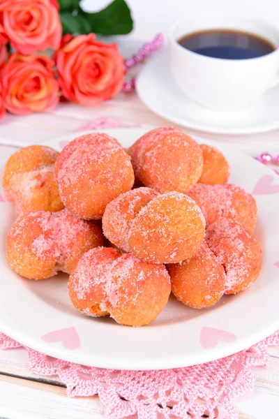 Delicious cookies peaches on table close-up — Stock Photo, Image