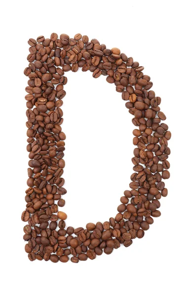 Alfabeto a partir de granos de café aislados en blanco — Foto de Stock