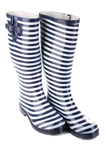 Paar van kleurrijke gumboots geïsoleerd op wit — Stockfoto