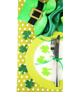 Tablo ayarı için st patricks günü beyaz arka plan ile