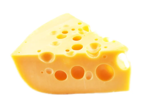 Piece of cheese, isolated on white — Stock Photo, Image