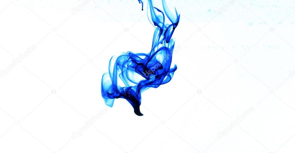 Ink in water isolated on white