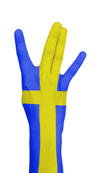 Flagga Sverige målade å — Stockfoto