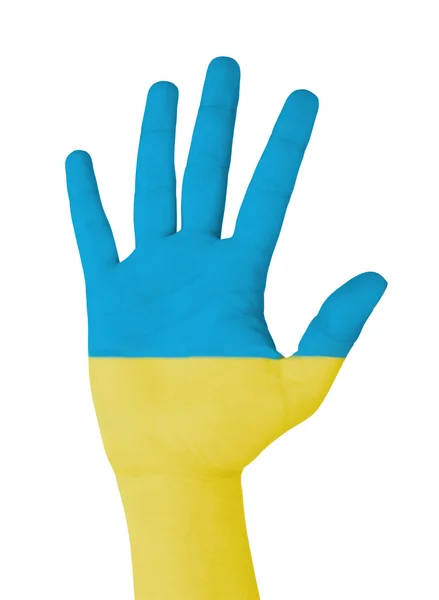 Flagga Ukraina målade å — Stockfoto