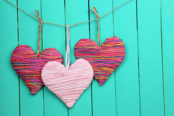 Decorative heart on wooden background — Stock Photo, Image