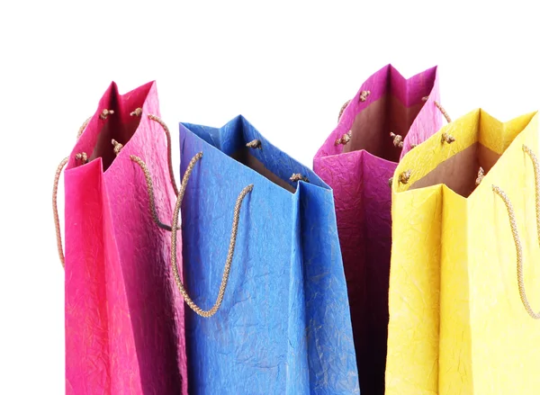 रंगीन शॉपिंग बैग, सफेद पर अलग — स्टॉक फ़ोटो, इमेज
