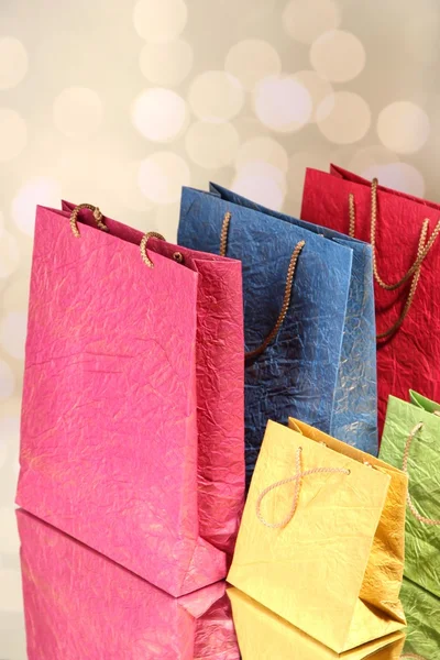 Colorful shopping bags, on  bright background — Stock Photo, Image