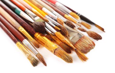 birçok fırça üzerinde beyaz izole