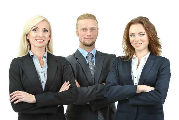 Grupo de empresários isolados em branco — Fotografia de Stock