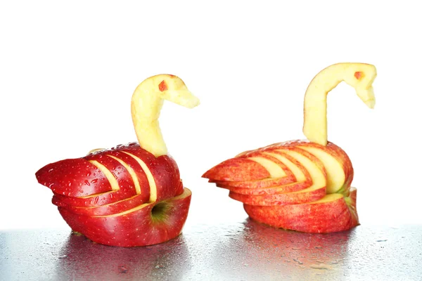 Modello di frutta intaglio di cigno isolato su bianco — Foto Stock