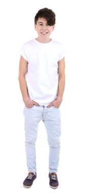 beyaz izole yakışıklı genç