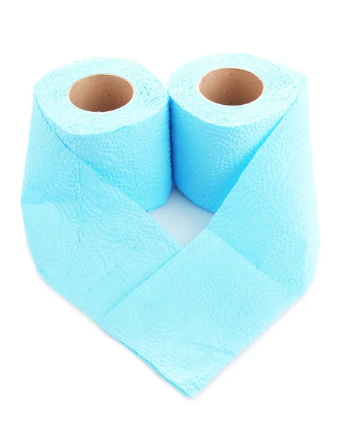 Rolos de papel higiênico de cor isolados em branco — Fotografia de Stock