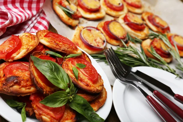 Small pizzas close up — Stock Photo, Image