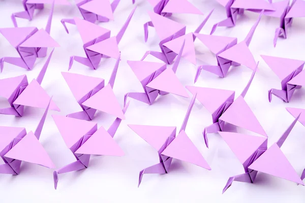 Grúas de origami sobre fondo blanco —  Fotos de Stock