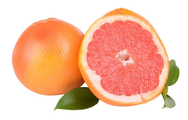 Reife Grapefruit isoliert auf weiß — Stockfoto