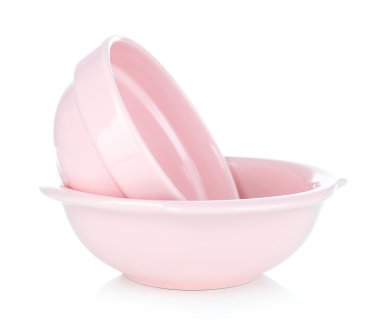 beyaz izole renkli boş kaseler