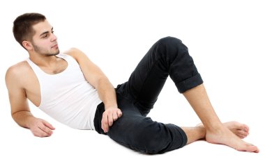 beyaz izole yakışıklı genç