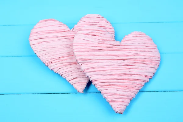 Decorative heart on wooden background — Stock Photo, Image