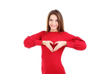 çekici bir kadın üzerinde beyaz izole