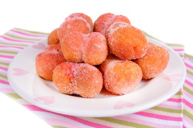 lezzetli kurabiyeler şeftali plaka yakın çekim üzerinde