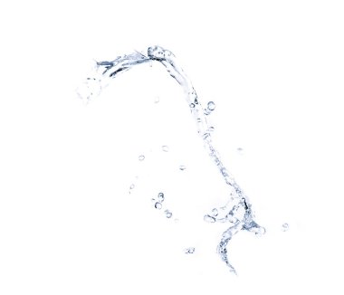 Su sıçraması beyaz üzerine izole edilmiş. 