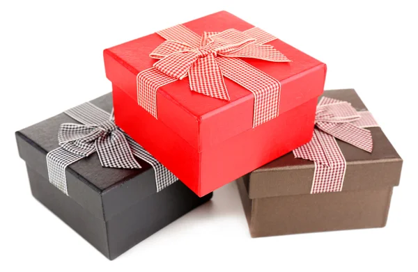 Cajas de regalo aisladas en blanco — Foto de Stock