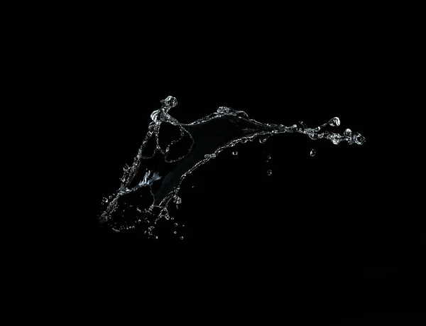 Éclaboussure d'eau sur fond noir — Photo