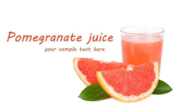 Ripe grapefruit with juice isolated on white — Stock Photo, Image