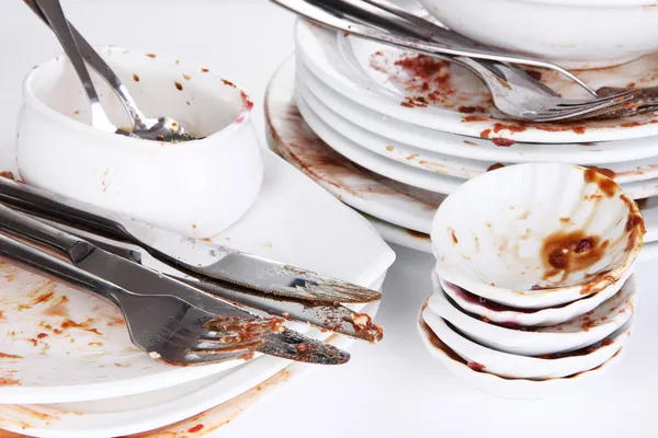 Dirty dishes close up — Stock Photo, Image