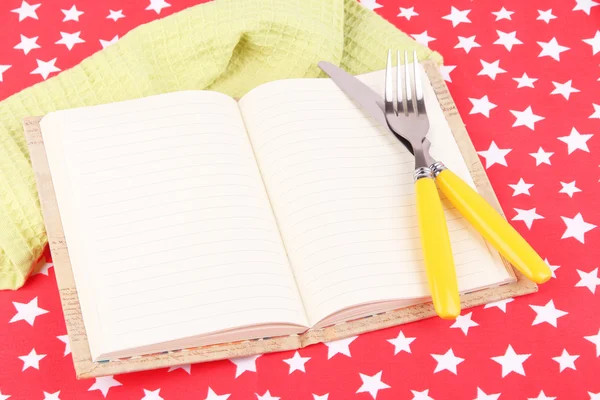 Blank recipe book on bright background — Stock Photo, Image