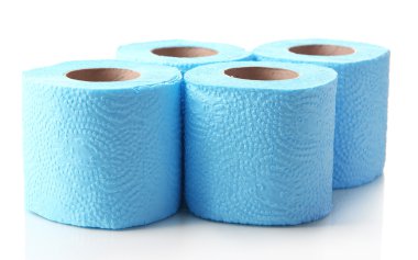 renk tuvalet kağıdı rulo üzerinde beyaz izole