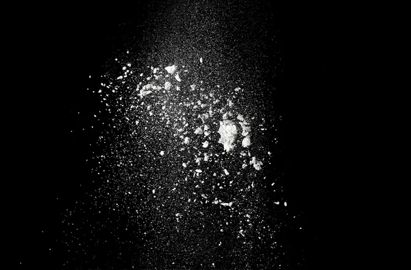 Flour on black background — Stock Photo, Image