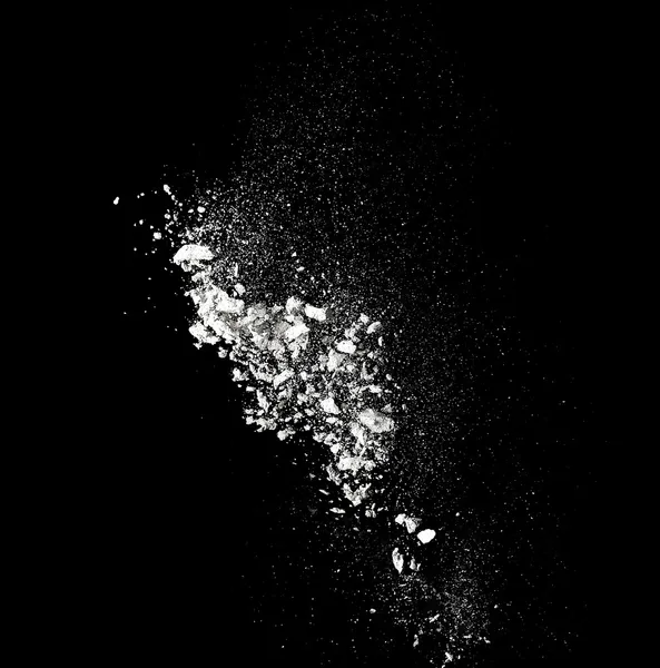 Flour on black background — Stock Photo, Image