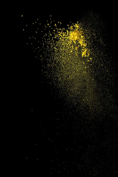 Farinha sobre fundo amarelo escuro — Fotografia de Stock