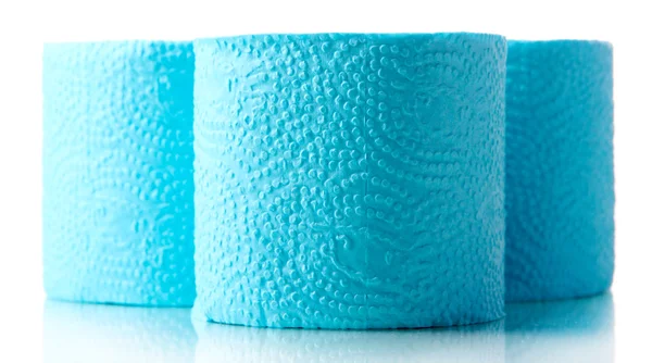 Kleur WC-papierrollen geïsoleerd op wit — Stockfoto