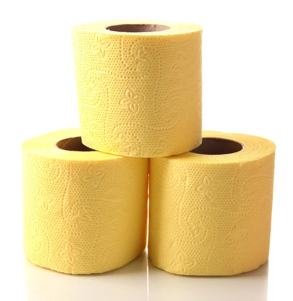 Rollos de papel higiénico de color aislados en blanco —  Fotos de Stock