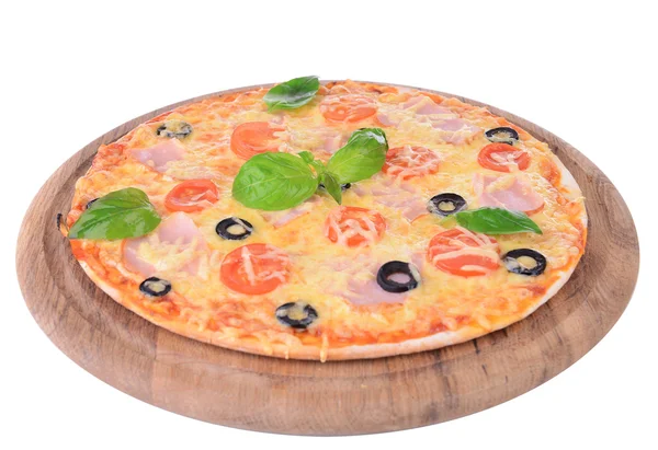 Tasty pizza isolated on white — Stock Photo, Image
