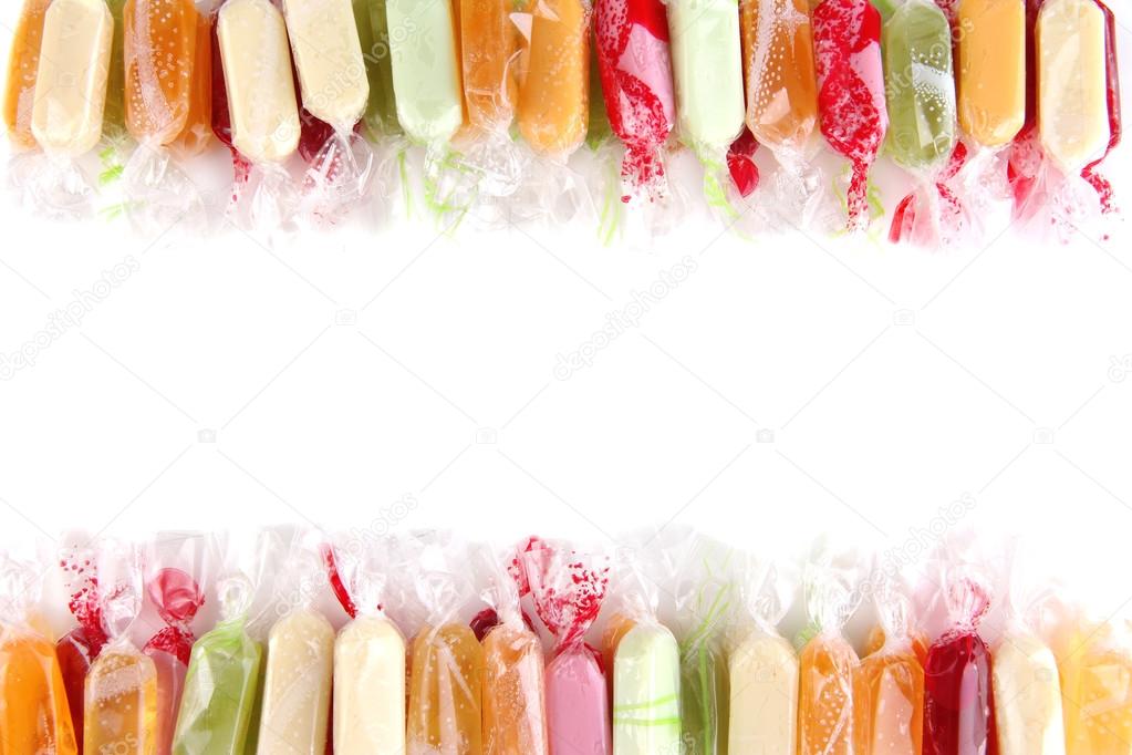 Tasty candies isolated on white
