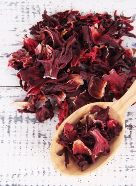 Ahşap arka plan aromatik kuru çay