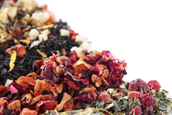 Different kinds of dry tea close up — Stock Photo, Image