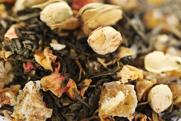 Torr grönt te på nära håll — Stockfoto
