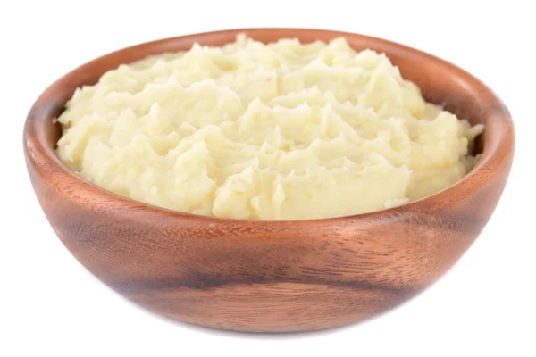 Heerlijke aardappelpuree met Groenen in kom geïsoleerd op wit — Stockfoto