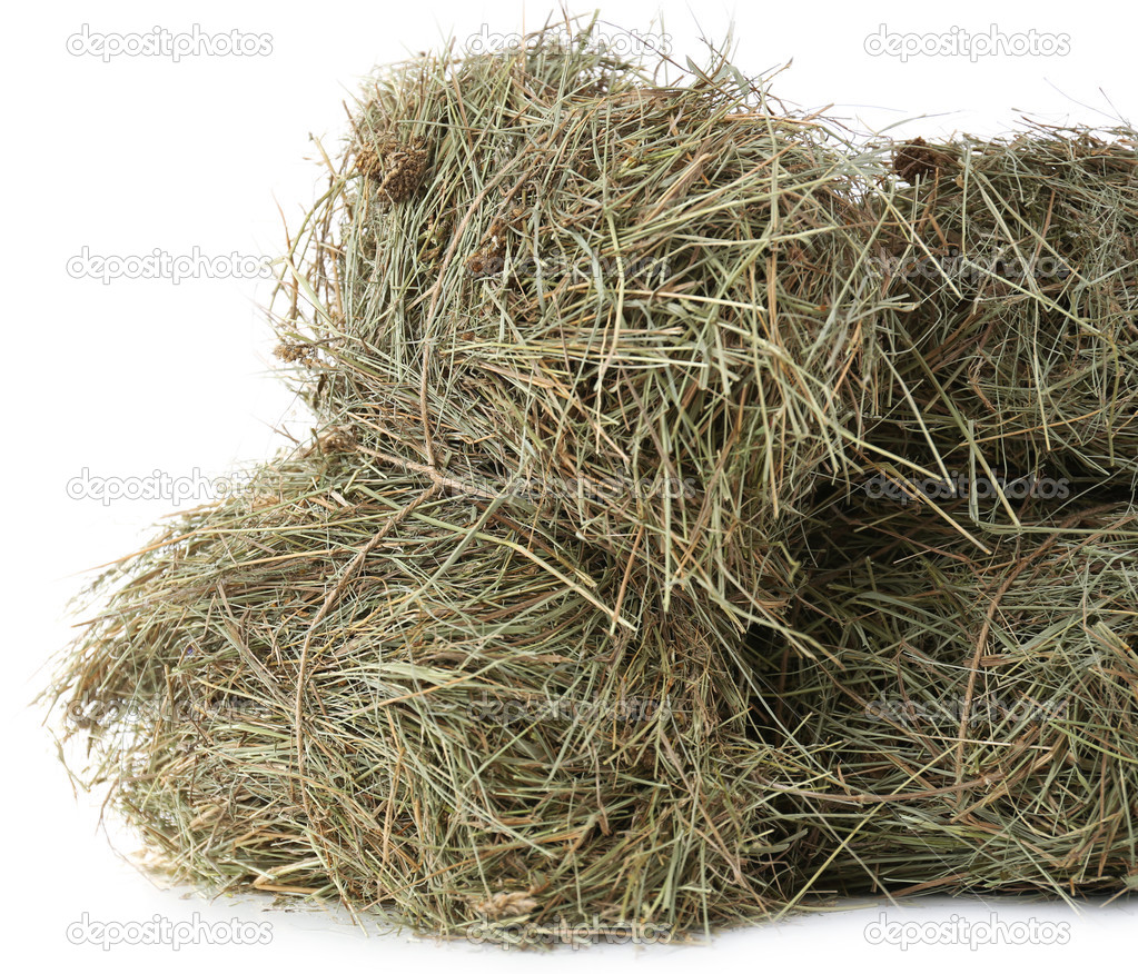 Hay, isolated on white