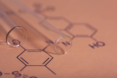 testen van buizen en reactie formule, close-up