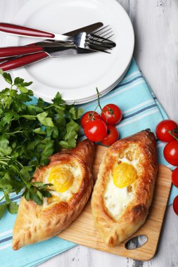 Acaralı khachapuri yakın çekim